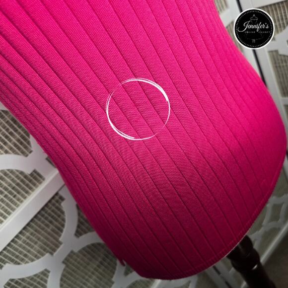 Rafaella Fuchsia Ribbed Boat Neckline and Shoulders Sweater Top Size Medium - Picture 7 of 11